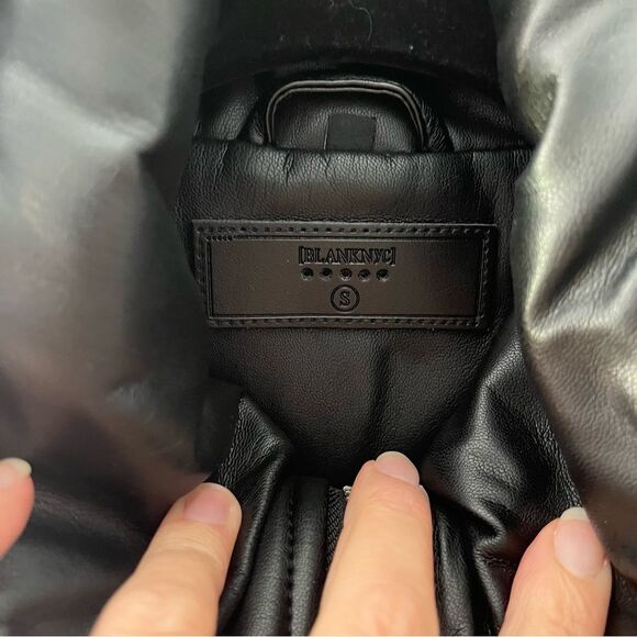 Blank NYC Quilted Crop Faux Leather Jacket S - Picture 3 of 9